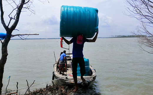 Man delivering drinking water.